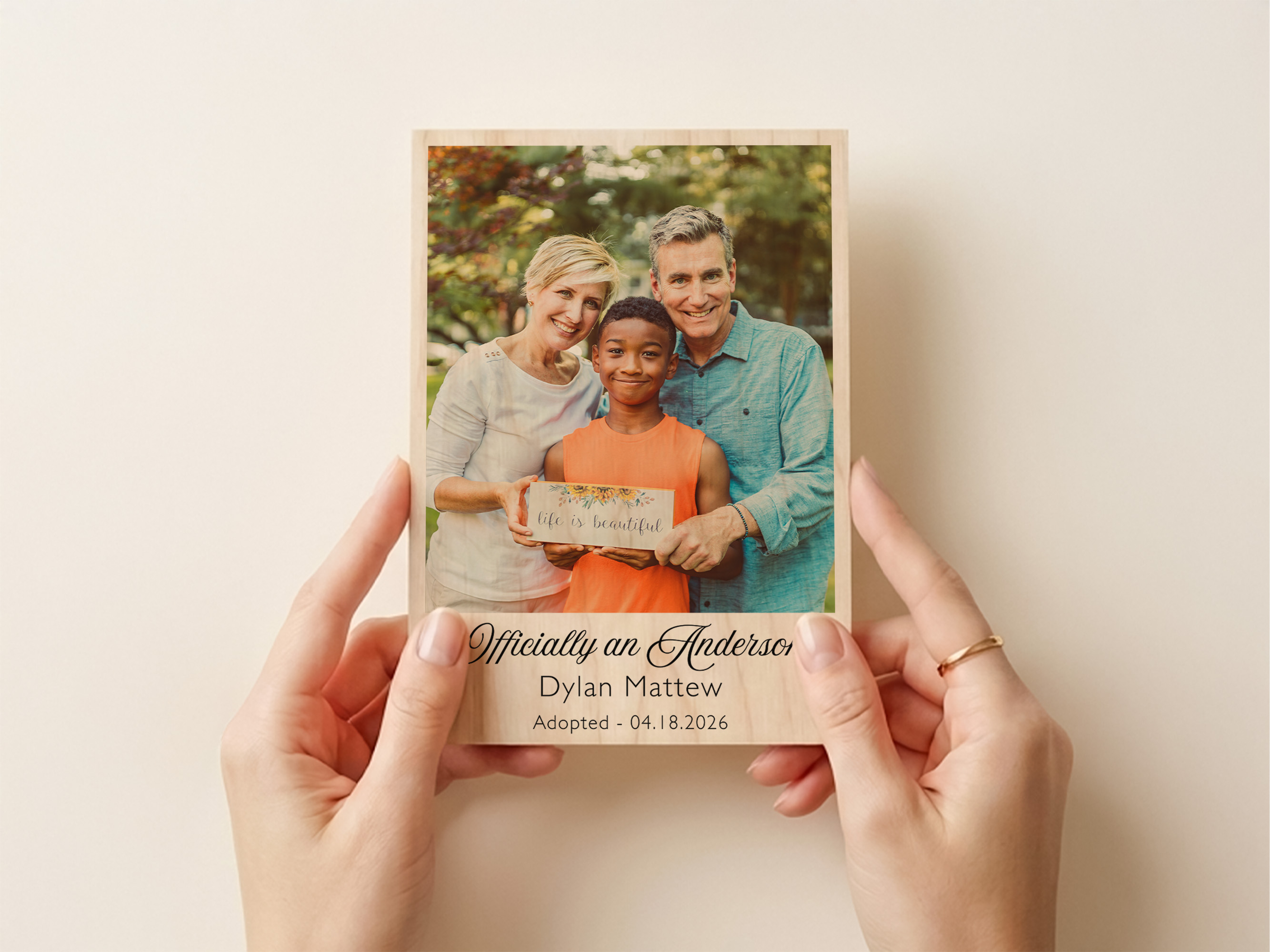 Personalized wood frame